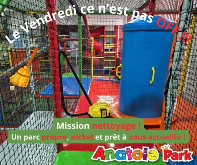 Le Vendredi ce n'est pas OFF !!!

🧽 Mission nettoyage !!
On frotte, on aspire, on traque la moindre poussière 👀

💪 Objectif : un parc propre, nickel et prêt à vous accueillir !

➡️ Bref : fermé pour vous...
mais ouvert pour la team nettoyage !🧹🧽😃

A très vite🥰